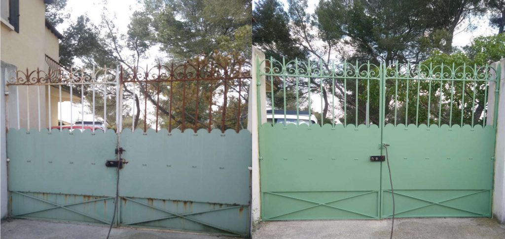 Renovation grand portail en fer